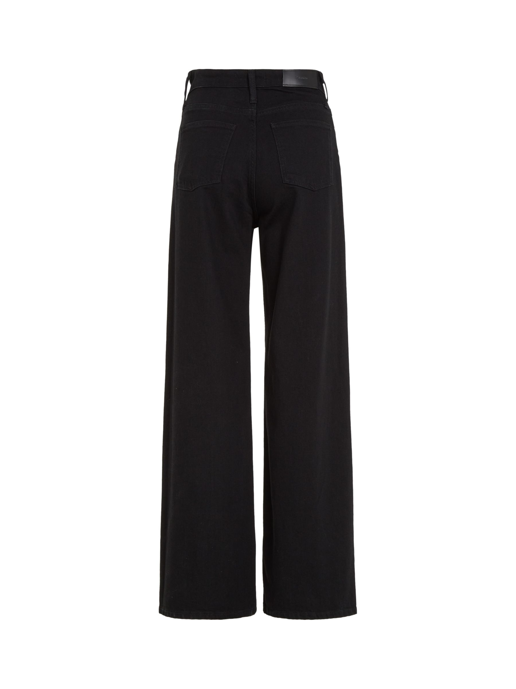 Calvin Klein High Rise Wide Leg Jeans, Denim Black, 25R