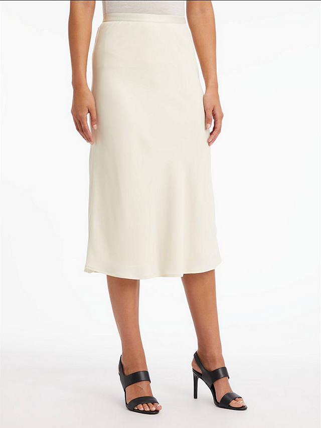 Calvin Klein Bias Cut Midi Skirt, Seedpearl at John Lewis & Partners