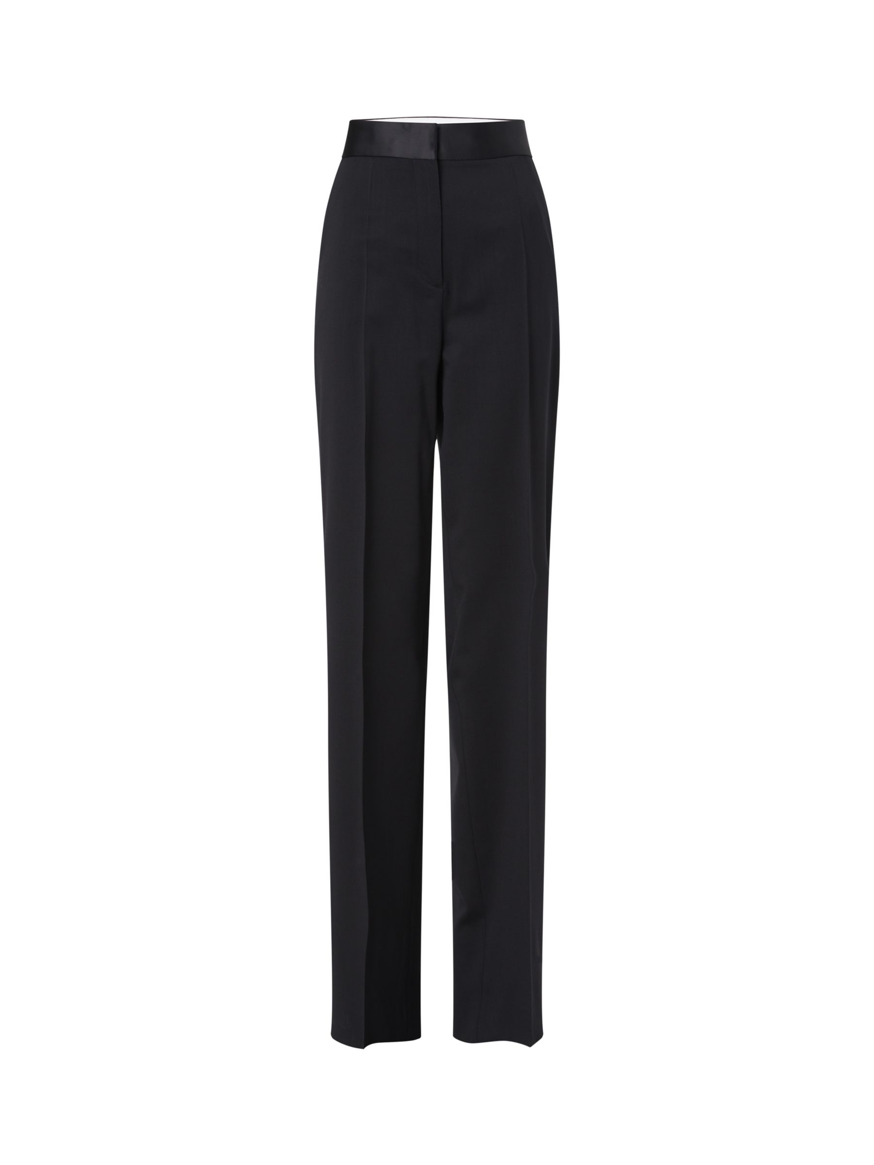 Calvin Klein Wool Tuxedo Straight Leg Trousers, Black at John Lewis ...