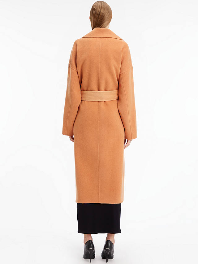 Calvin Klein Double Faced Oversized Wrap Coat, Pale Terra