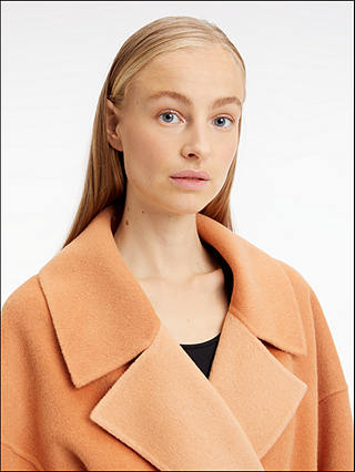 Calvin Klein Double Faced Oversized Wrap Coat, Pale Terra