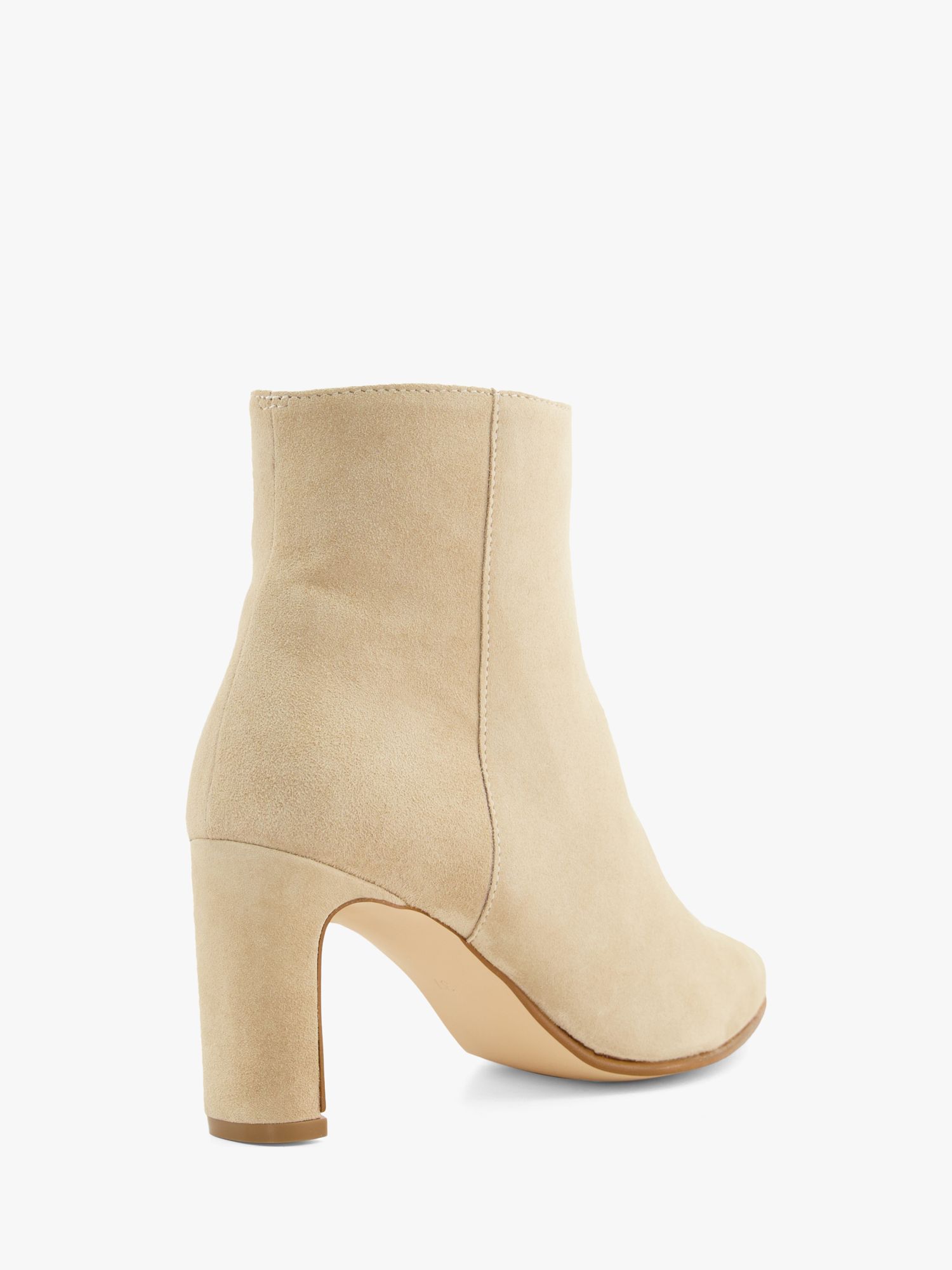 Dune Suede Heel Pointed Ankle Boots, Sand at Lewis & Partners