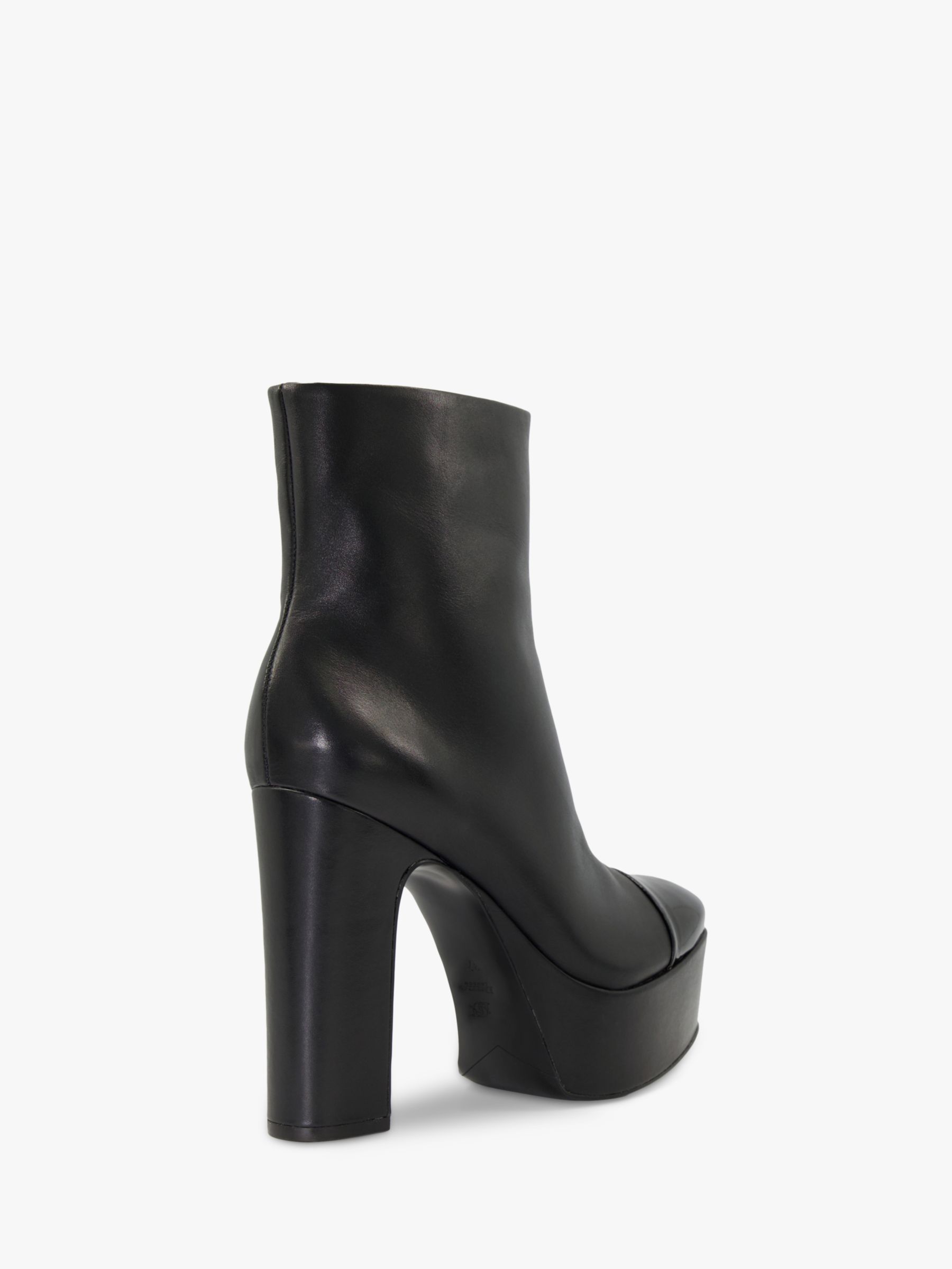 Dune Orline Leather Platform Ankle Boots, Black at John Lewis & Partners