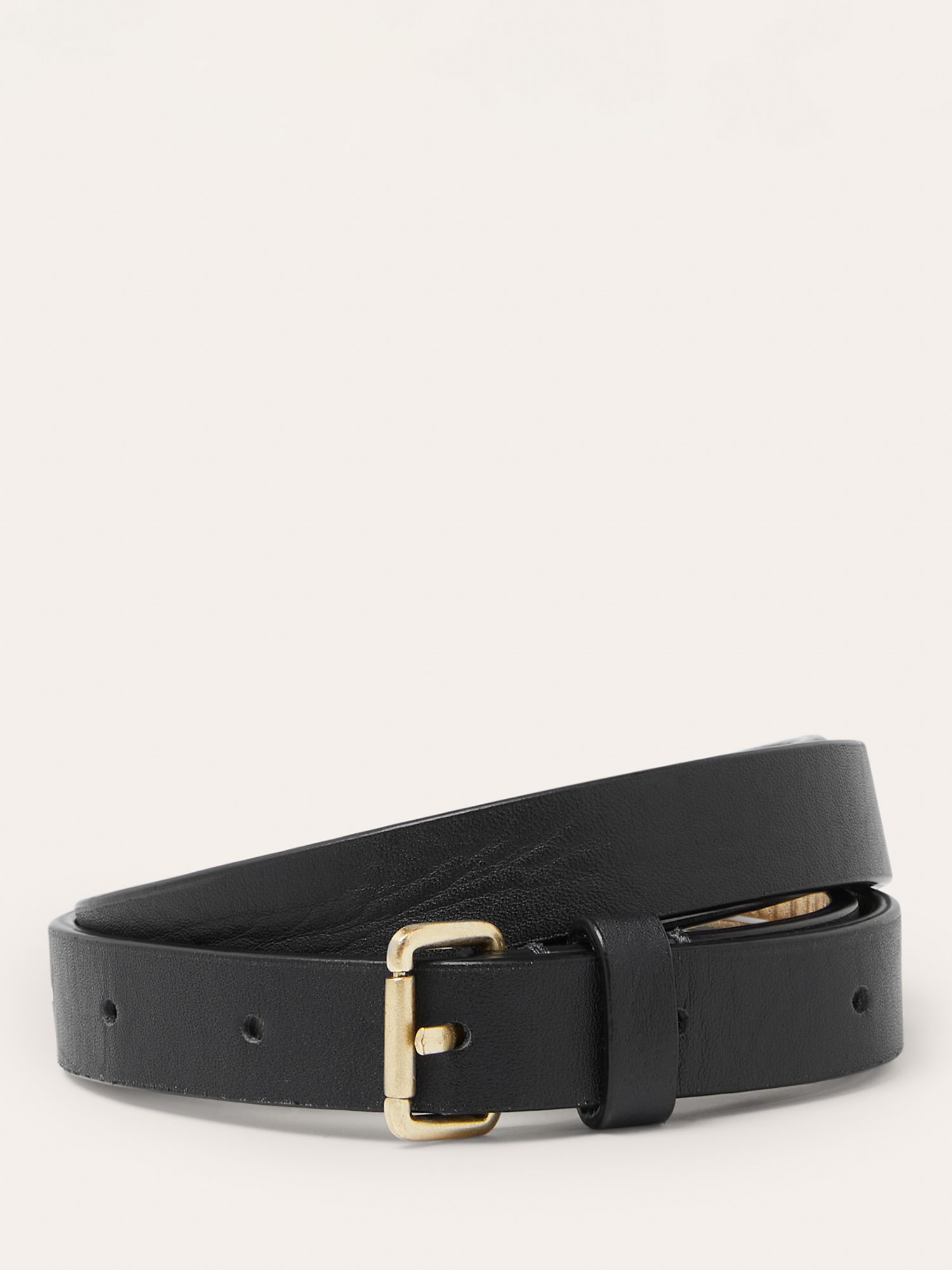 Boden Skinny Leather Belt, Navy at John Lewis & Partners