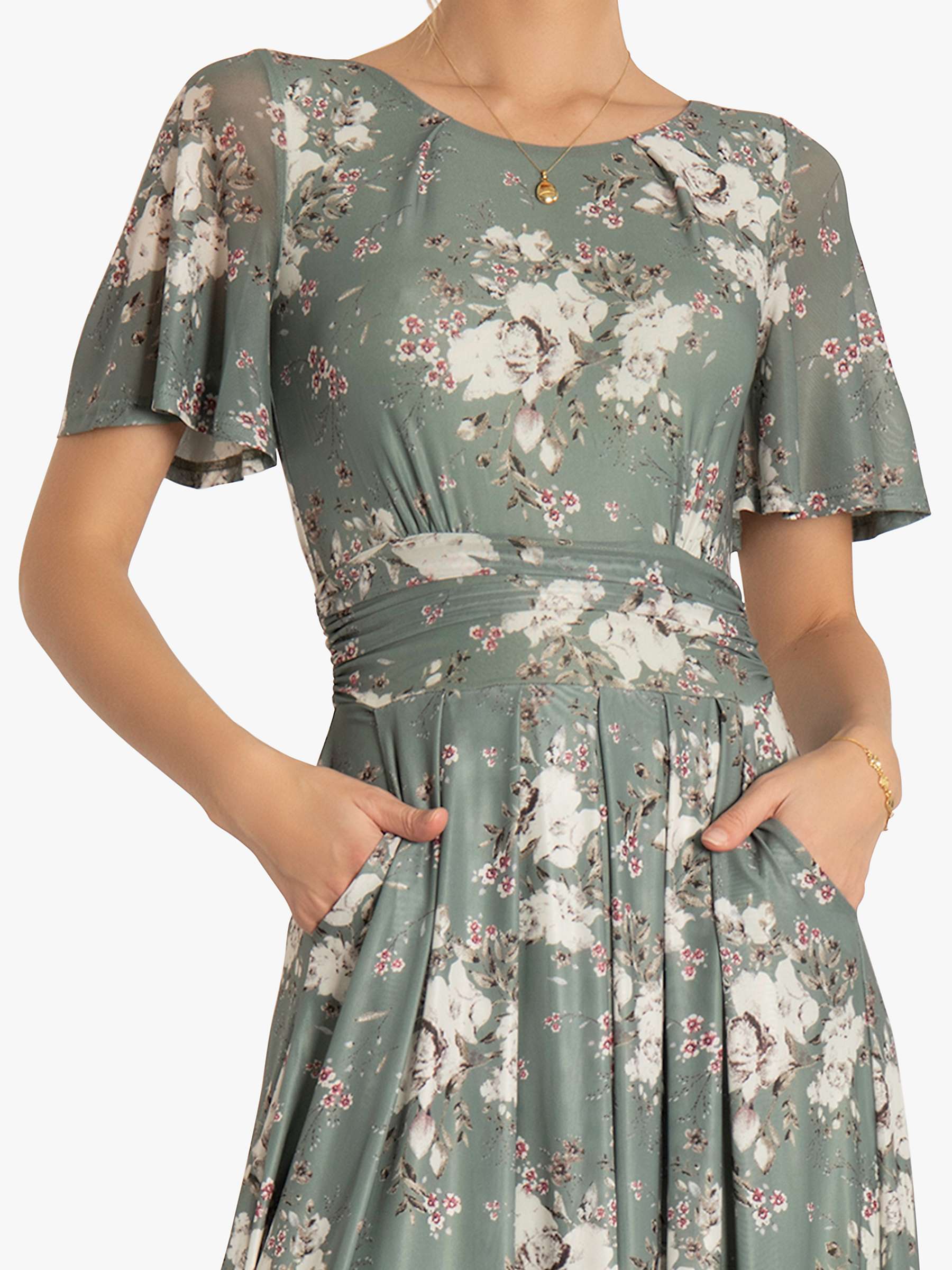 Buy Jolie Moi Sapphire Floral Print Mesh Midi Dress Online at johnlewis.com