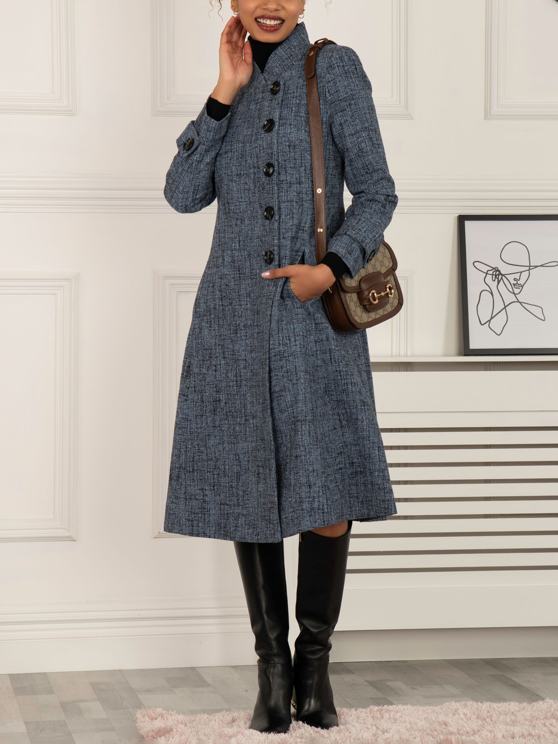 Tweed Fit-and-Flare Coat