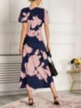 Jolie Moi Dalilah Floral Midi Dress, Navy/Pink, Navy/Pink