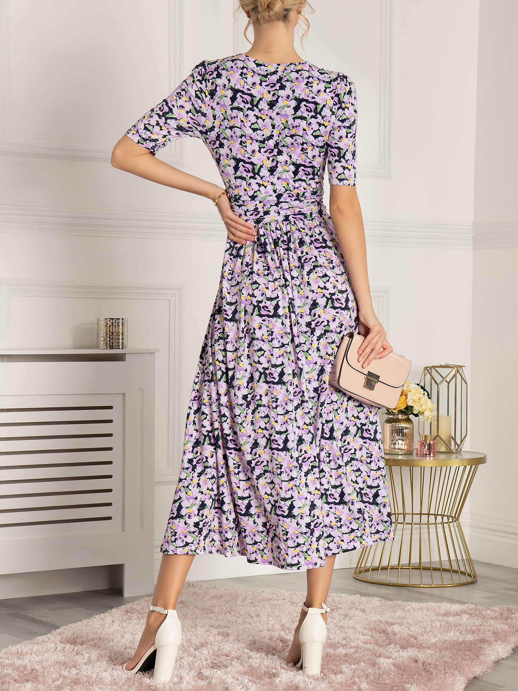 Buy Jolie Moi Quinna Wrap Front Floral Print Maxi Dress, Navy/Multi Online at johnlewis.com