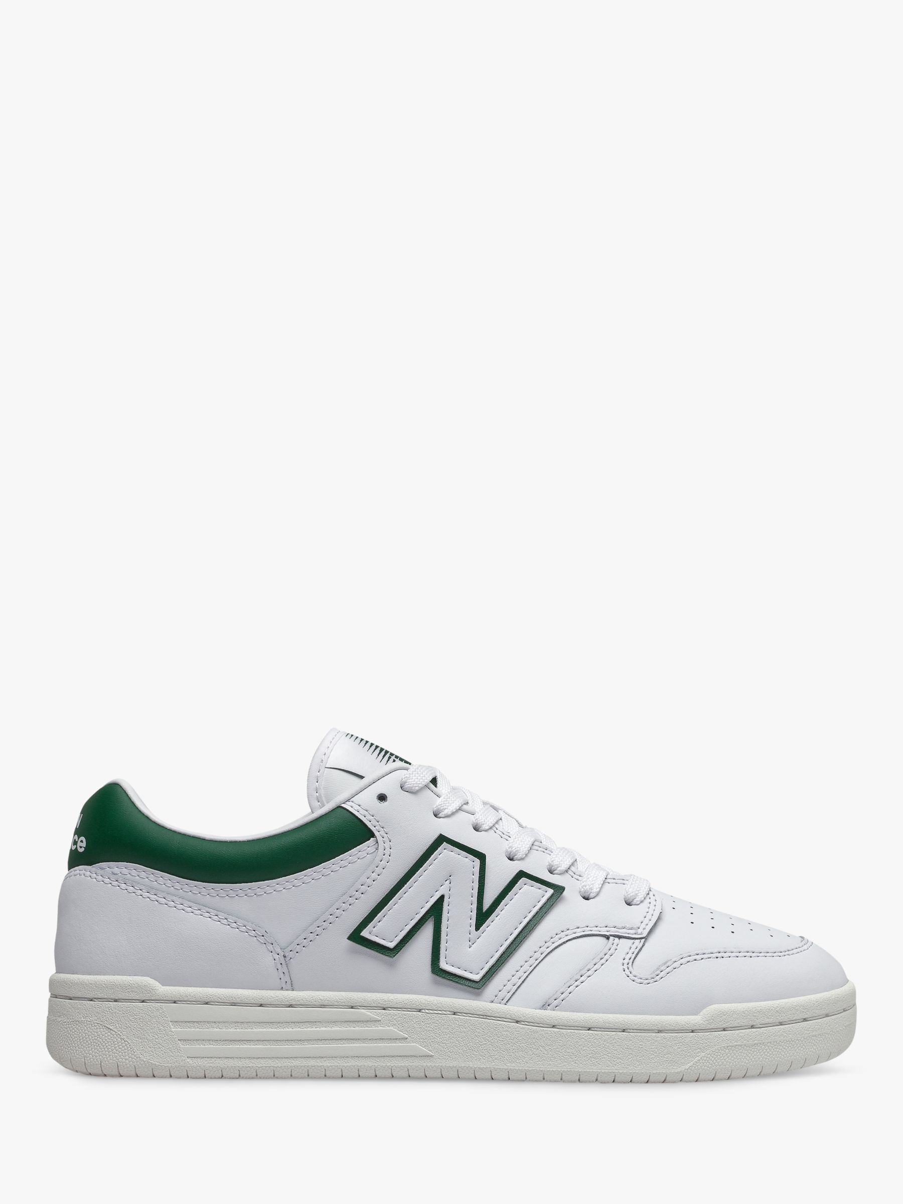 New Balance 480 Lace Up Trainers, White/Green, 10