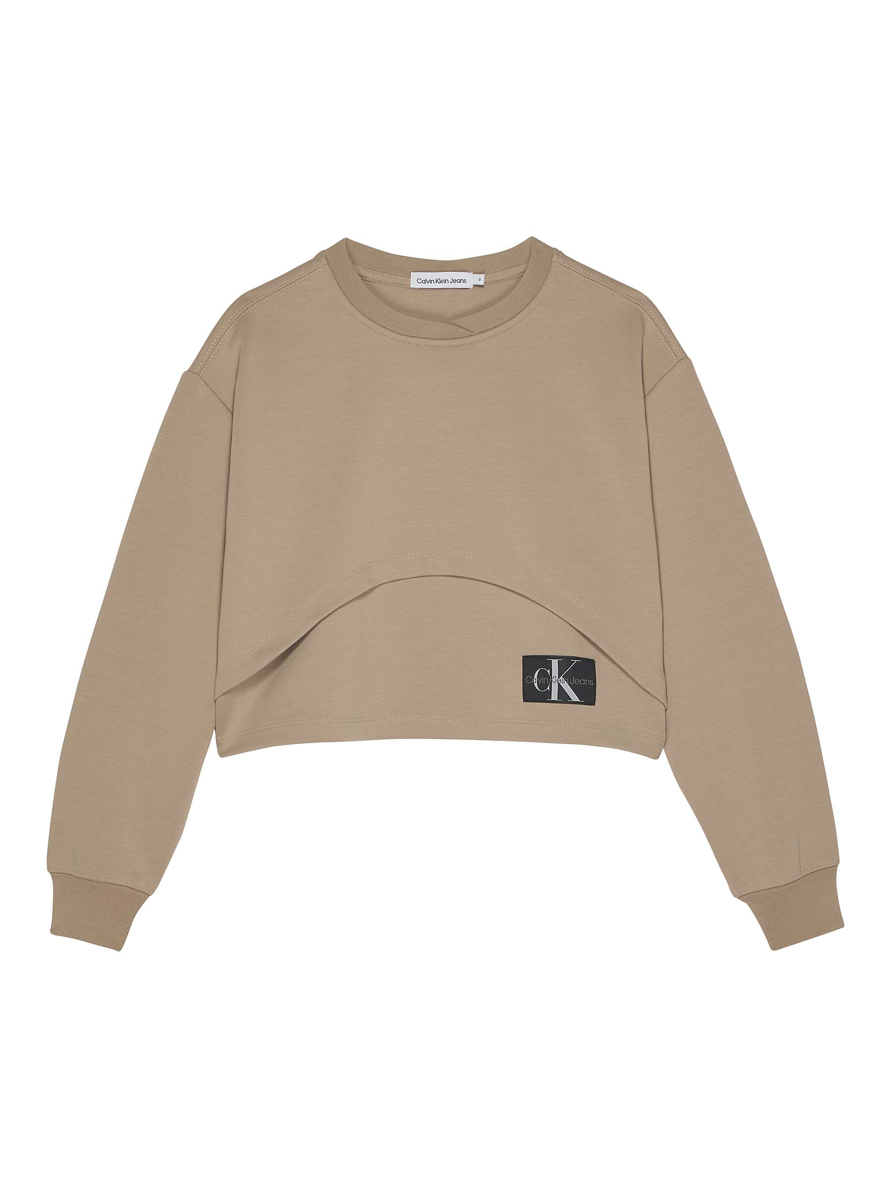 Buy Calvin Klein Kids' Play Curved Sweater, Travertine Online at johnlewis.com