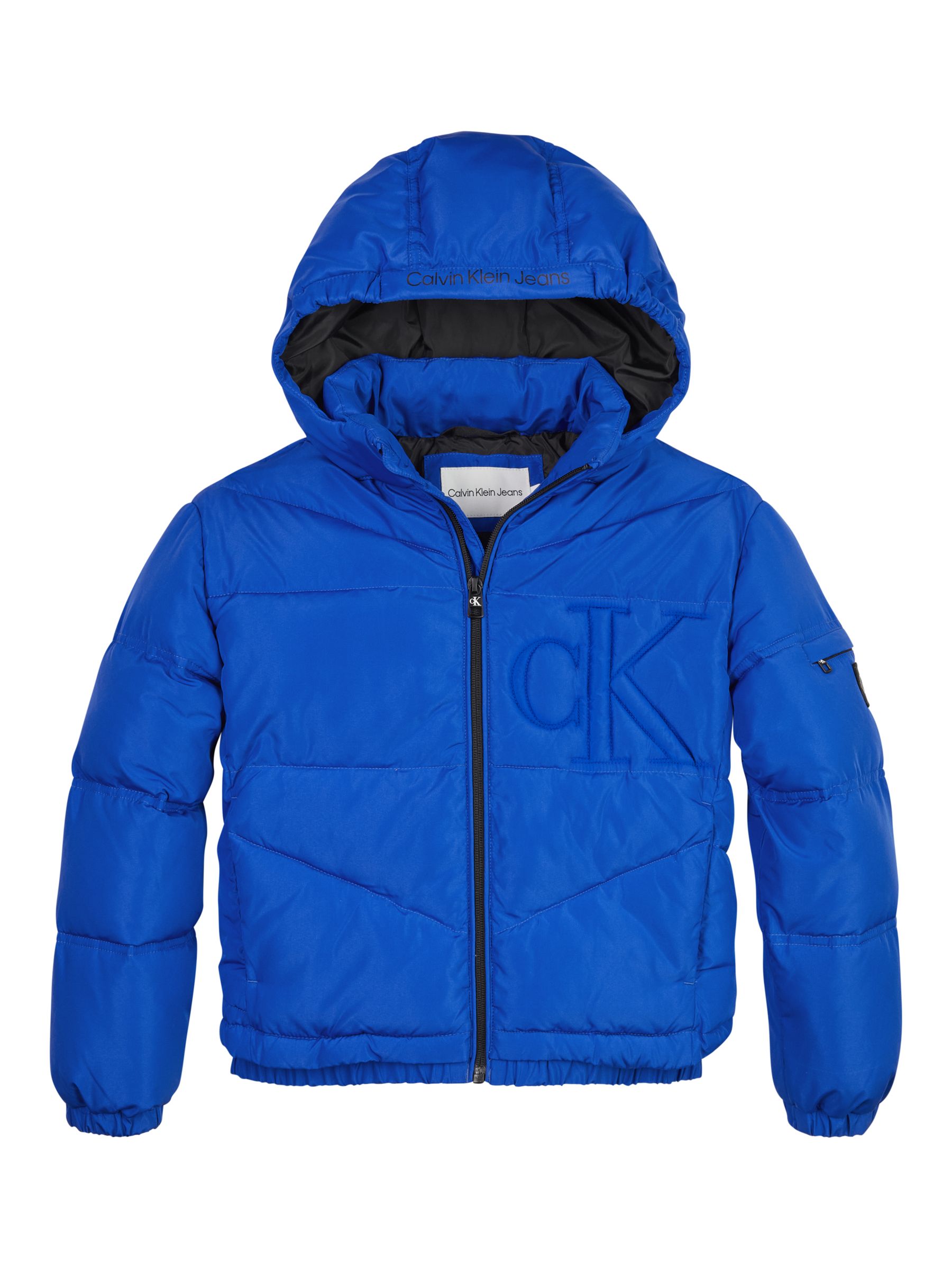 Calvin Klein Kids' Monogram Quilted Jacket, Ultra Blue at John Lewis &  Partners