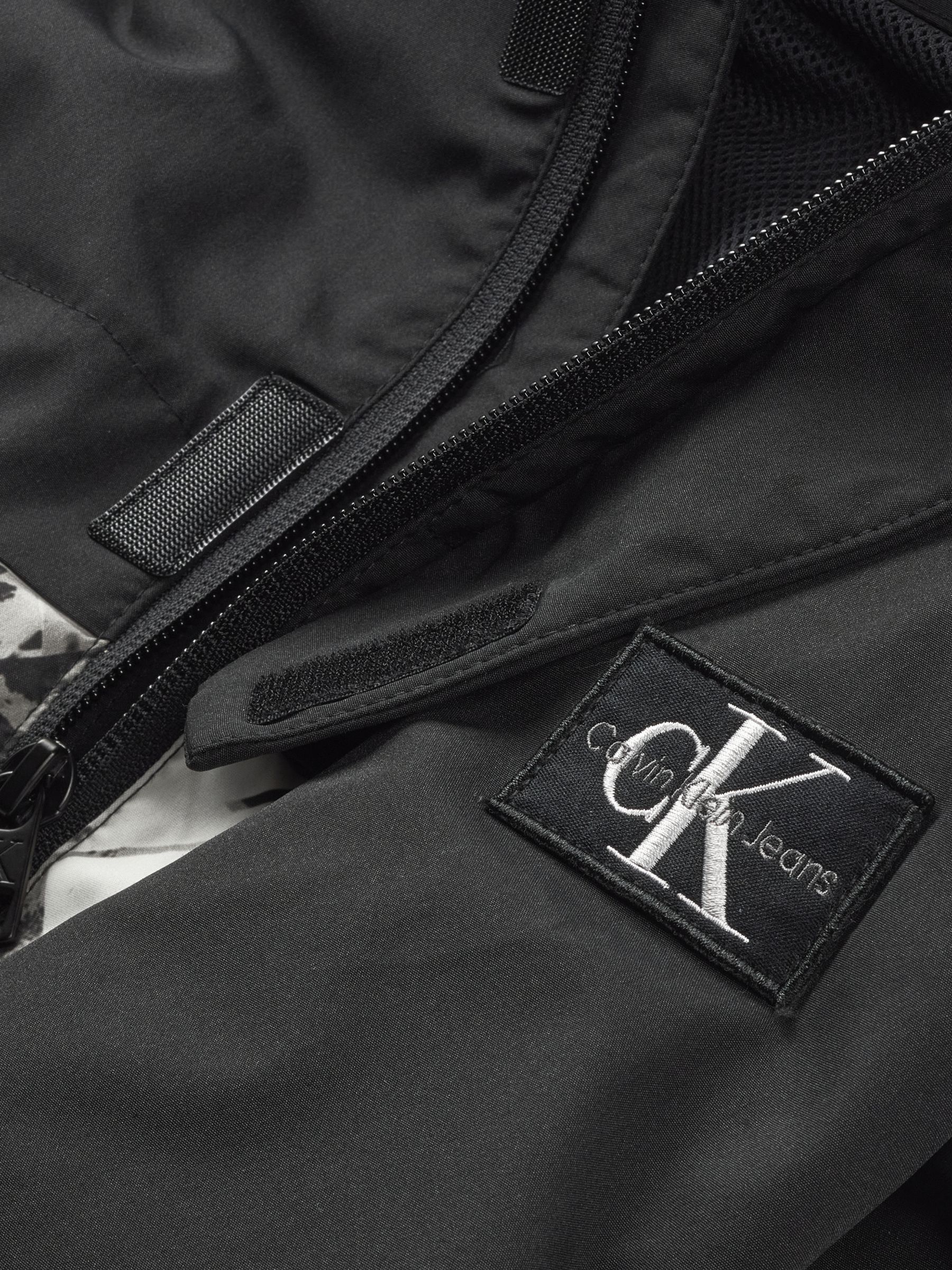 Calvin Klein Kids' Active Printed Windbreaker Jacket, Active Black at ...