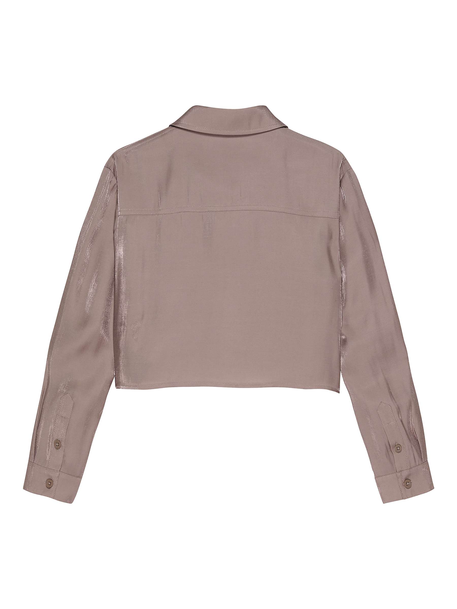 Buy Calvin Klein Kids' Metallic Shine Cropped Shirt, Dark Blush Online at johnlewis.com