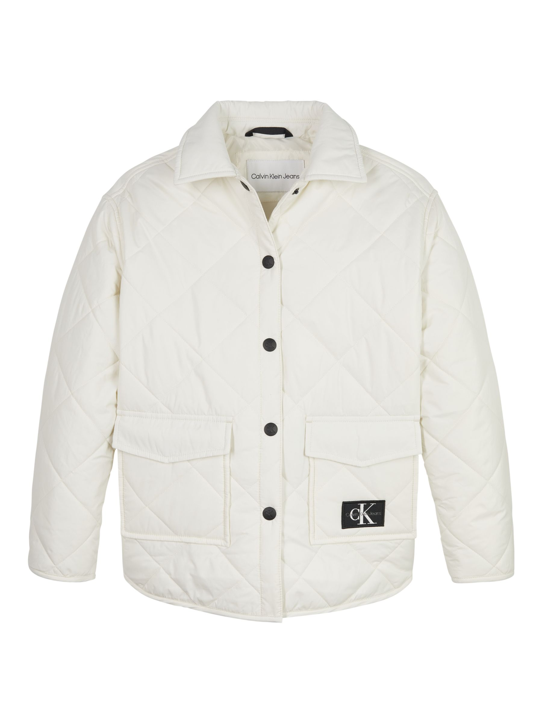 Calvin Klein Jeans Kids' Wide Quilted Overshirt, Ivory