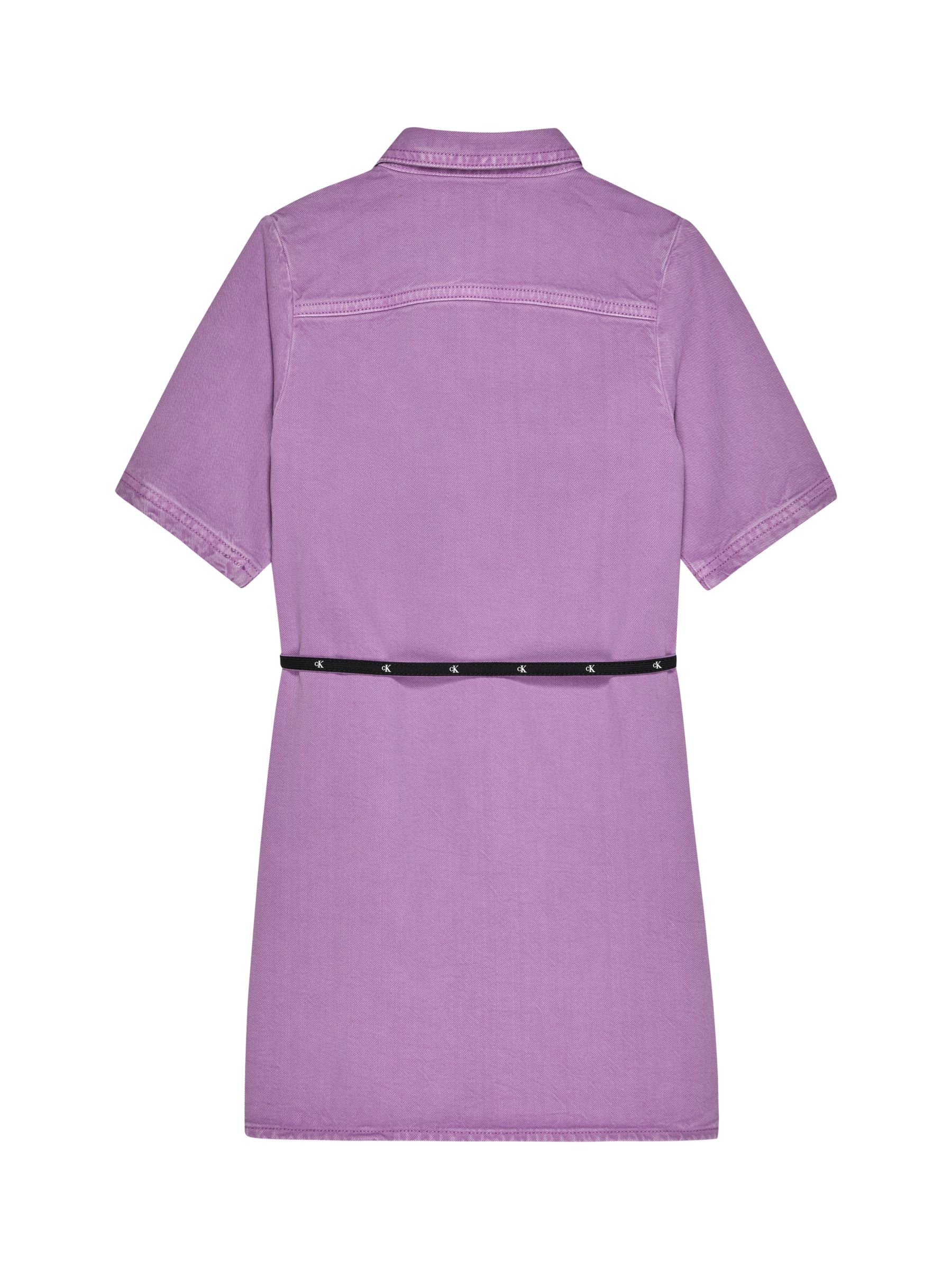 Buy Calvin Klein Kids' Cotton Shirt Dress, Iris Orchid Online at johnlewis.com