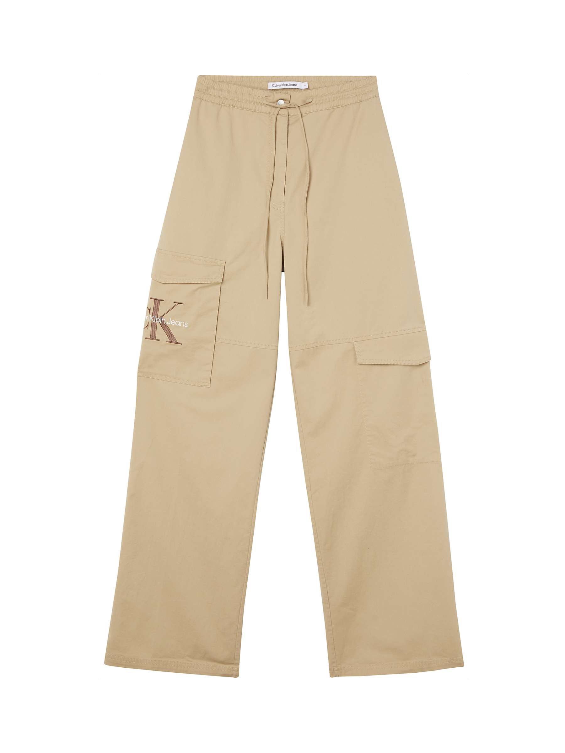 Buy Calvin Klein Archival Monologo Cargo Trousers, Travertine Online at johnlewis.com
