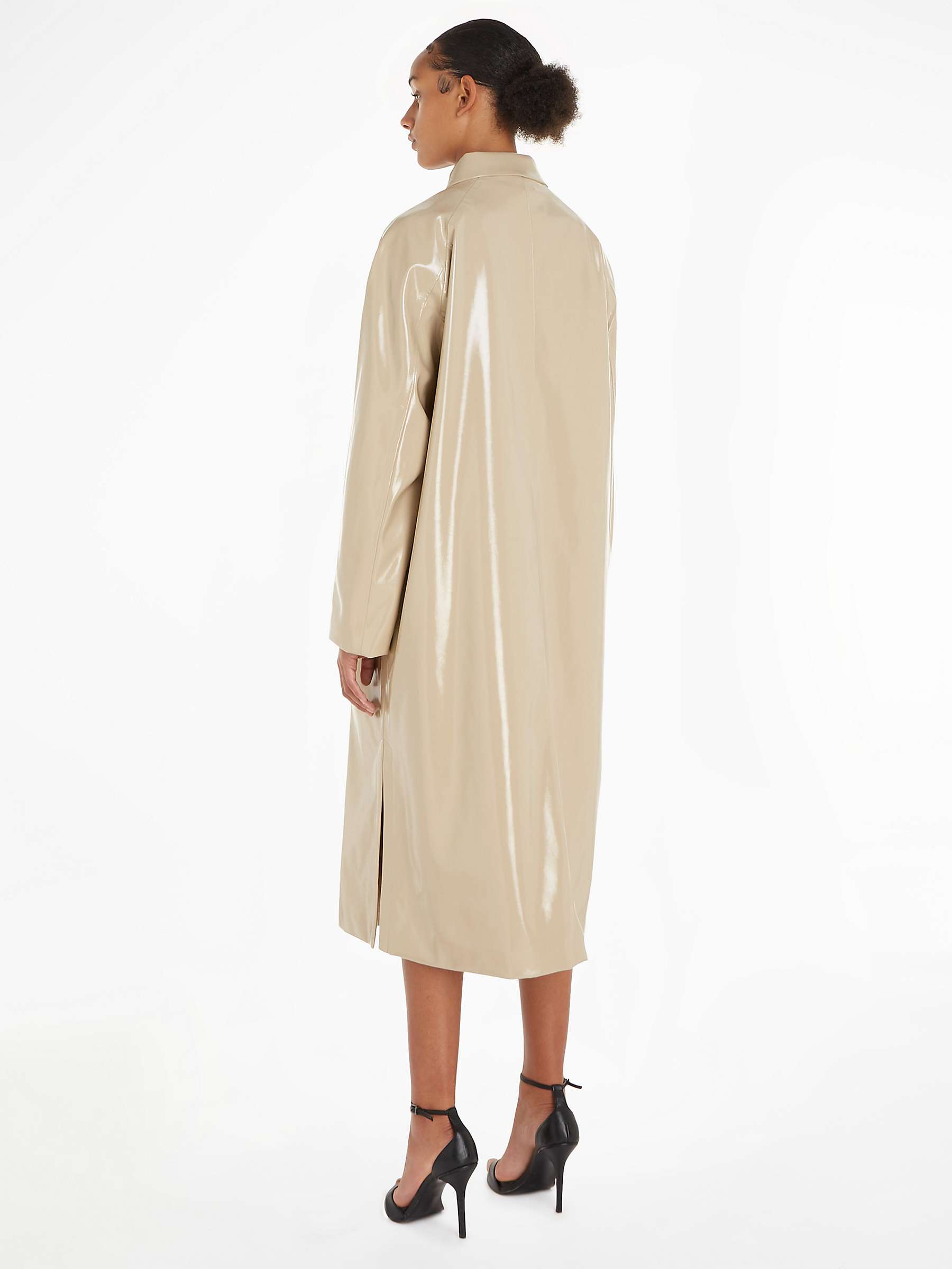 Buy Calvin Klein Oversized Coated Raincoat, Travertine Online at johnlewis.com