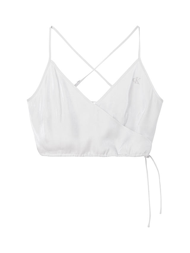 Calvin Klein Cropped Strappy Top, Ghost Grey