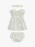 John Lewis Heirloom Collection Baby Floral Dress, Bloomer and Headband Set, Multi