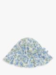 John Lewis Heirloom Collection Floral Print Baby Hat, Blue
