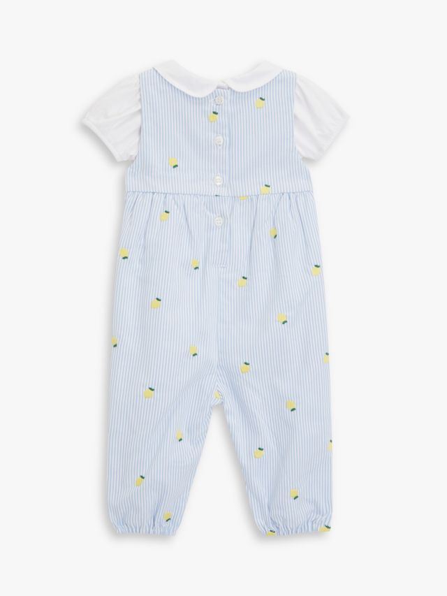 John Lewis Heirloom Collection Baby Lemon Embroidered Dungaree with ...