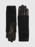 AllSaints Zoya Knitted Cuff Leather Gloves