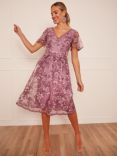 Chi Chi London Embroidered Dress, Purple