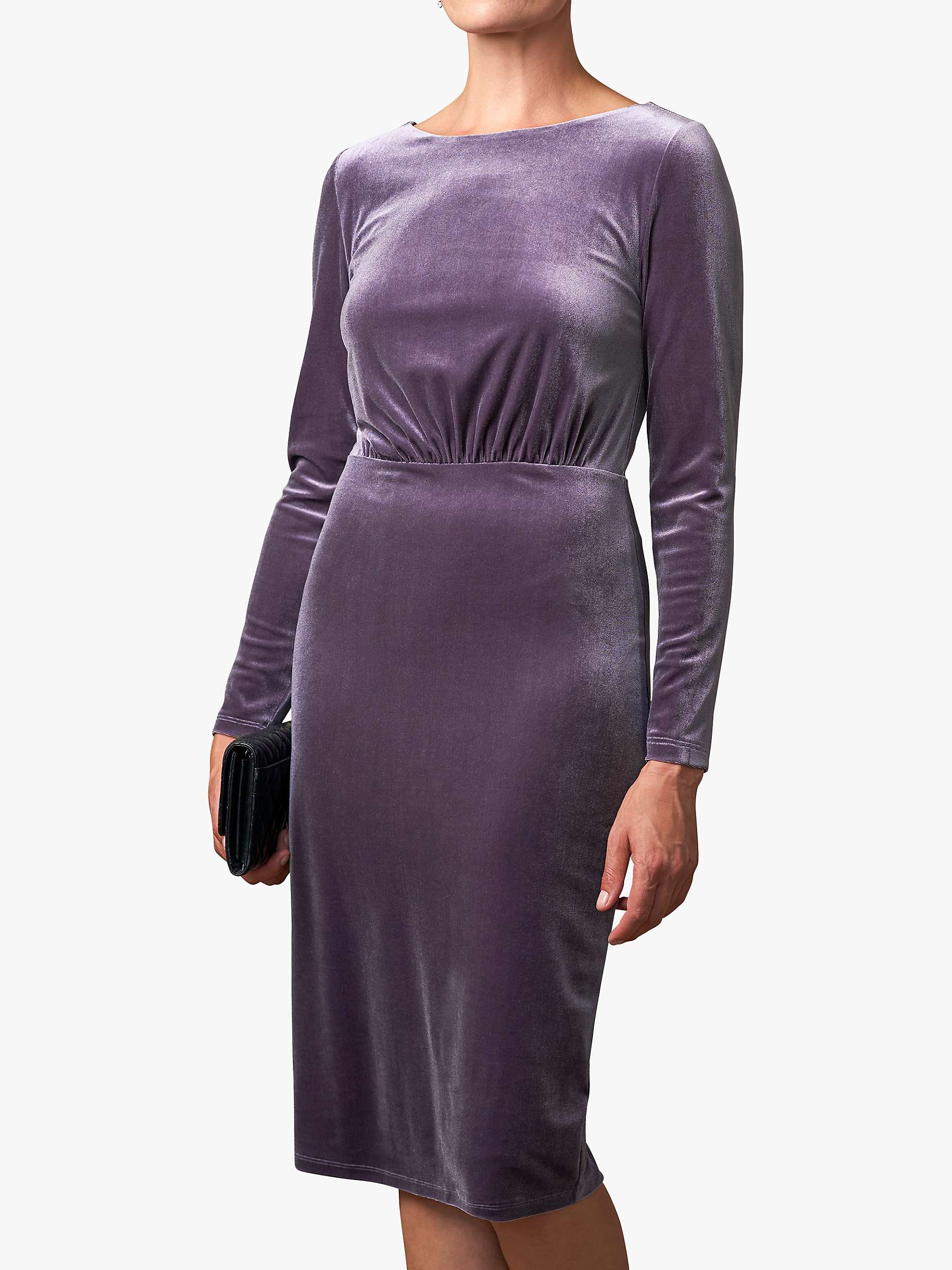 Buy Pure Collection Velour Dress, Purple Heather Online at johnlewis.com