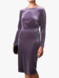 Pure Collection Velour Dress, Purple Heather