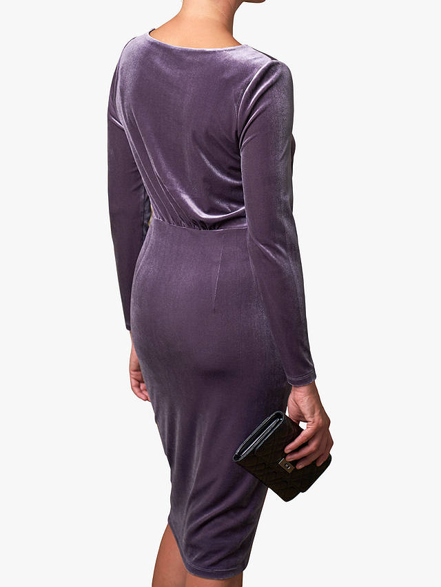 Pure Collection Velour Dress, Purple Heather
