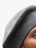 Pure Collection Cashmere Beret, Soft Charcoal