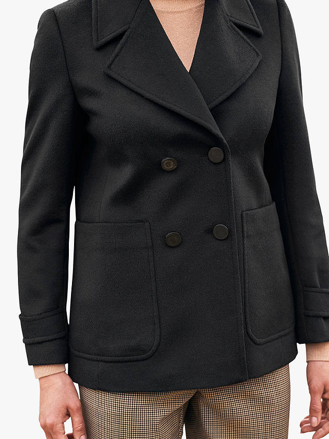 Pure Collection Wool Pea Coat, Black