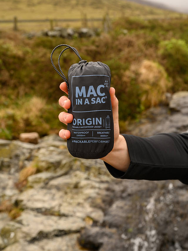 Mac In A Sac Origin II Unisex Packable Waterproof Jacket, Black