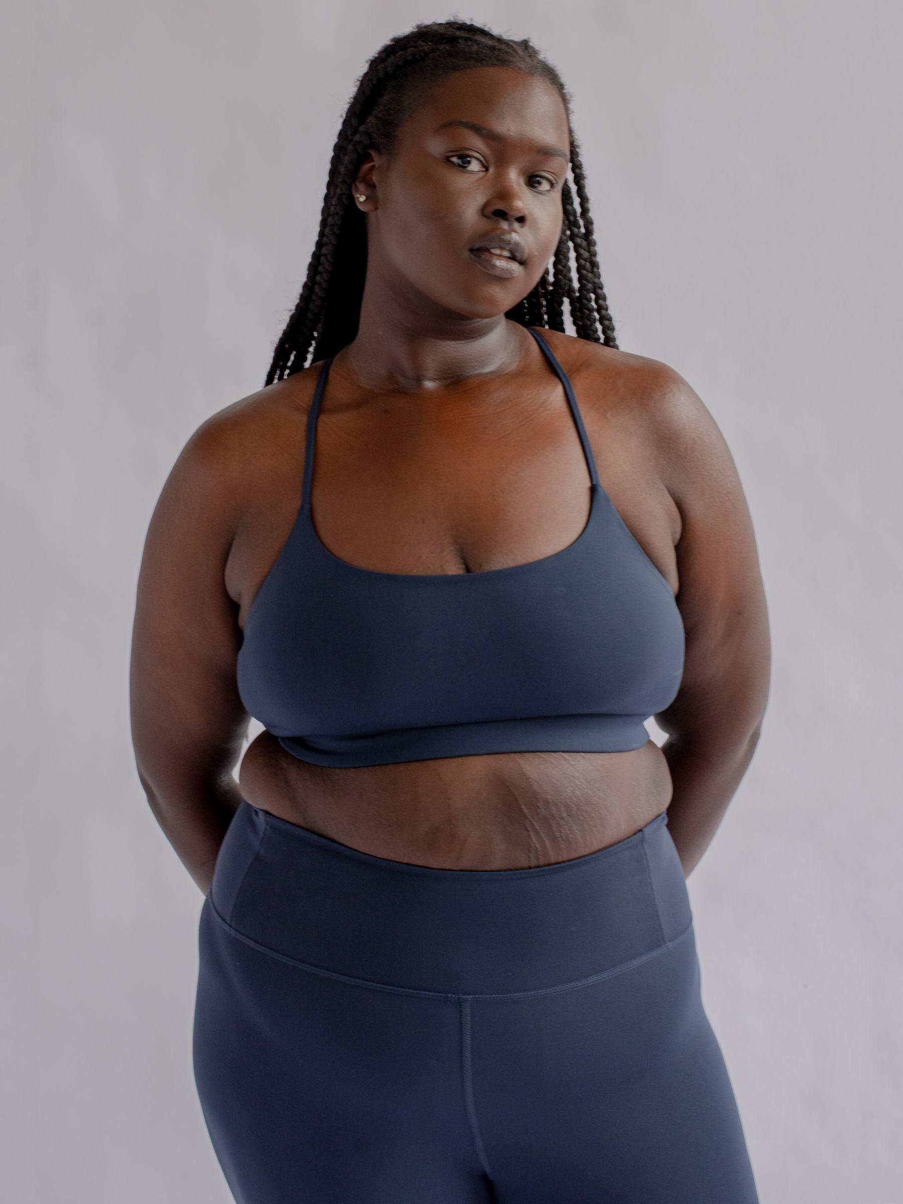 Girlfriend Collective Tommy Sports Bra, Midnight at John Lewis & Partners