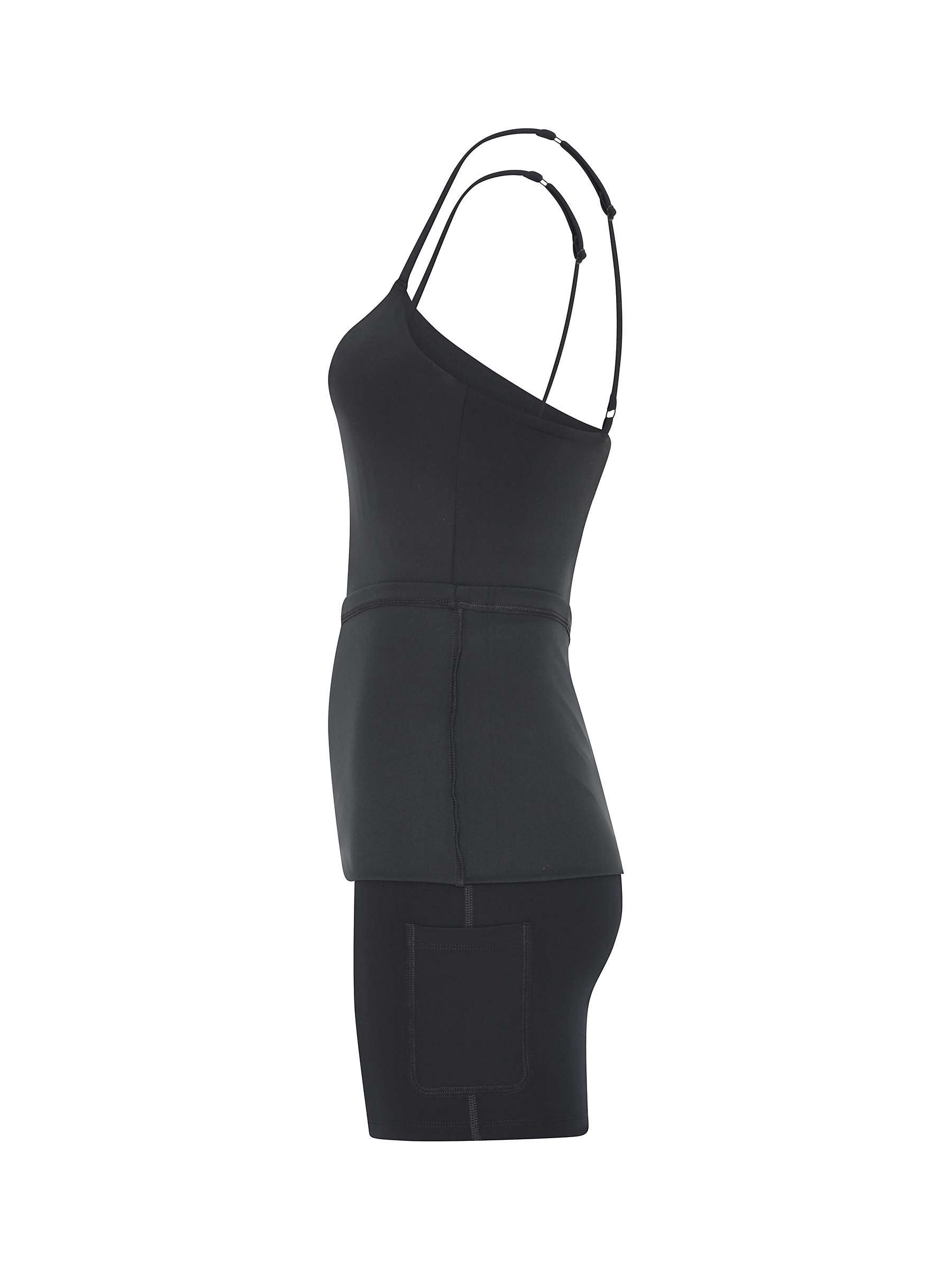 Buy Girlfriend Collective Floral Plain Sports Dress, Black Online at johnlewis.com