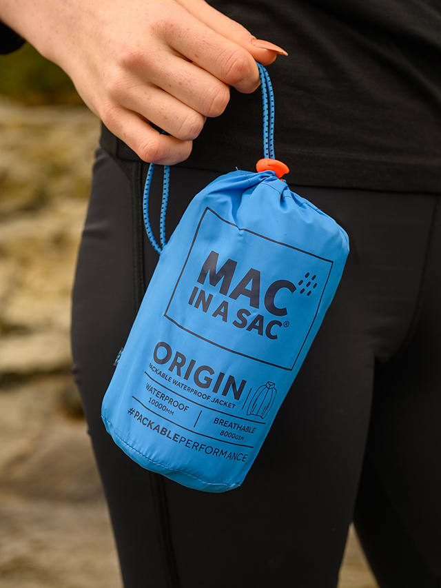Mac In A Sac Origin II Unisex Packable Waterproof Jacket, Ocean Blue