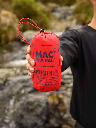 Mac In A Sac Origin II Unisex Packable Waterproof Jacket, Red