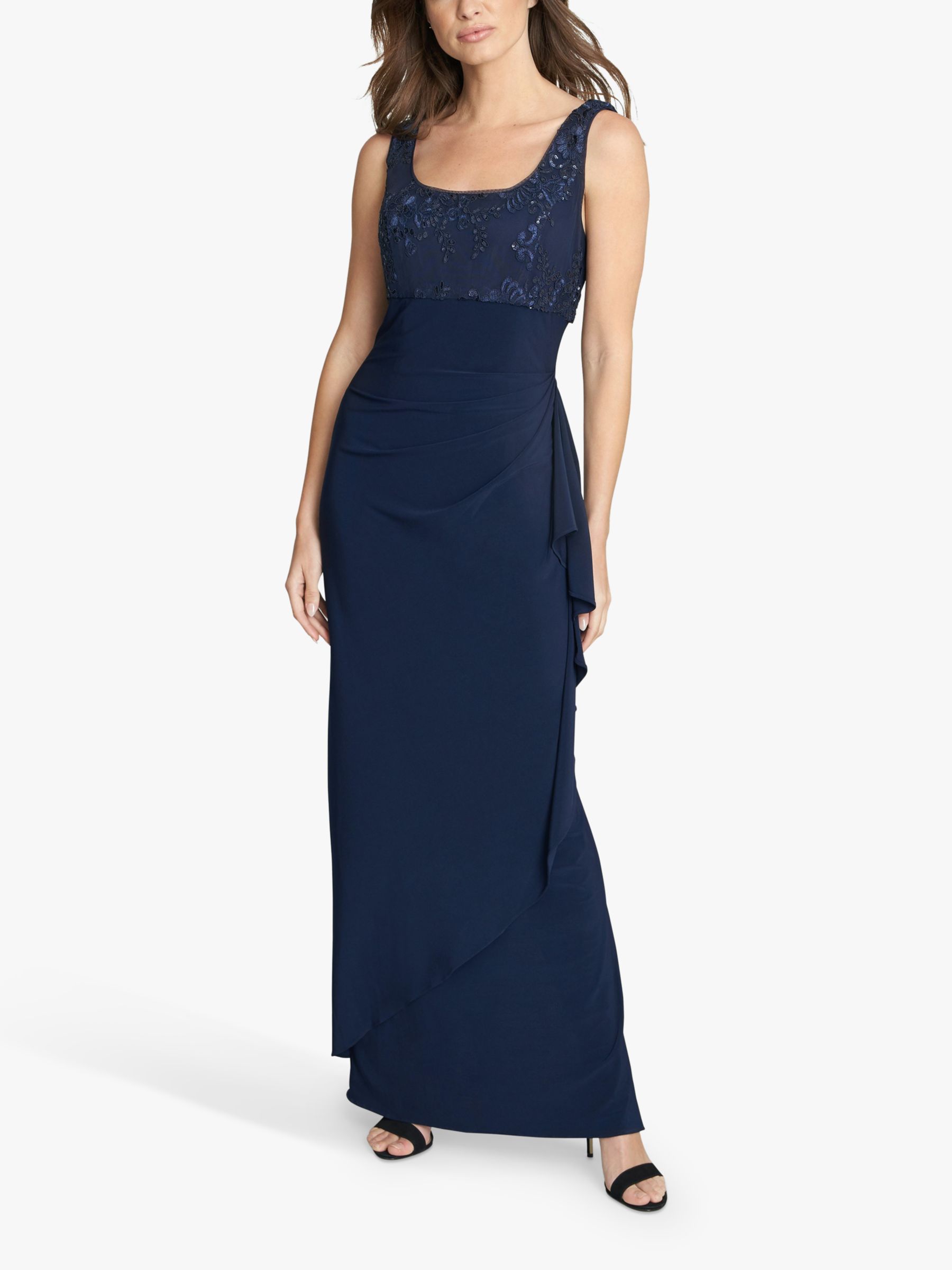 Buy Gina Bacconi Meridith Embroidered Lace Detail Maxi Dress and Jacket, Navy Online at johnlewis.com