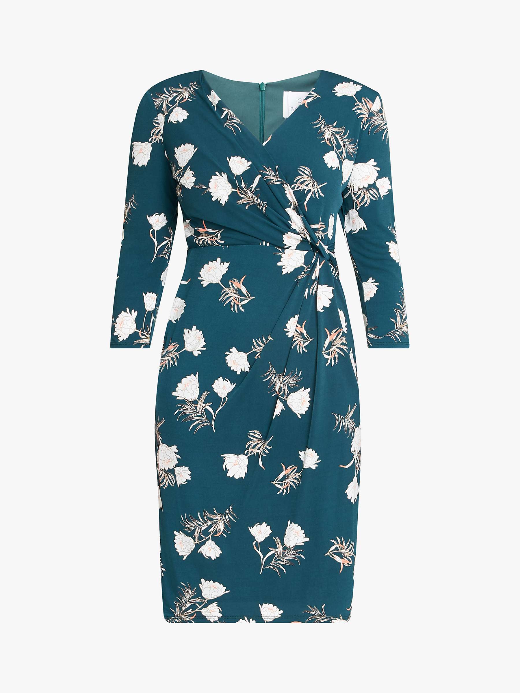 Buy Gina Bacconi Everley Floral Print Dress, Green Online at johnlewis.com