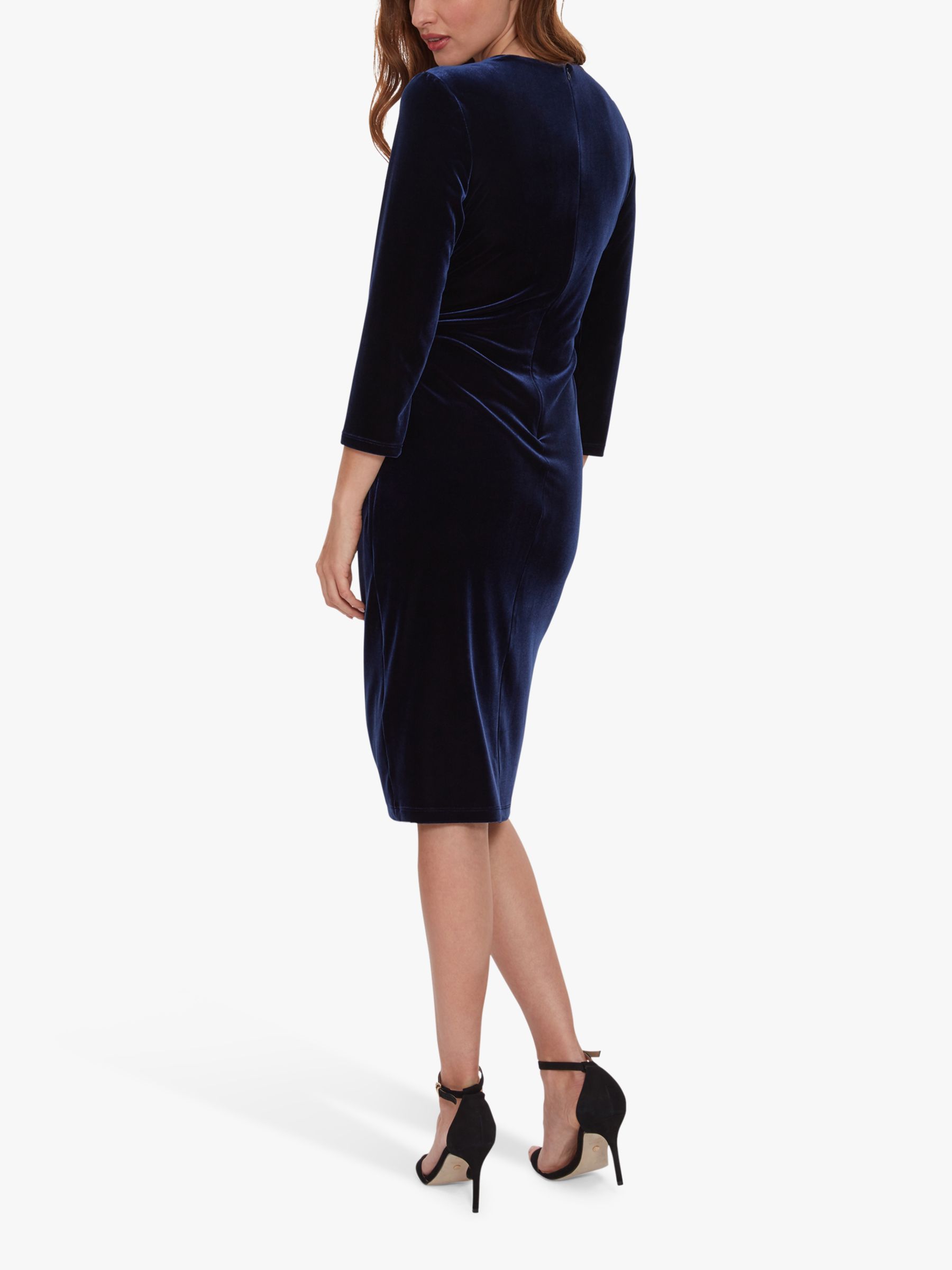 Buy Gina Bacconi Alexxia Velvet Wrap Dress, Navy Online at johnlewis.com