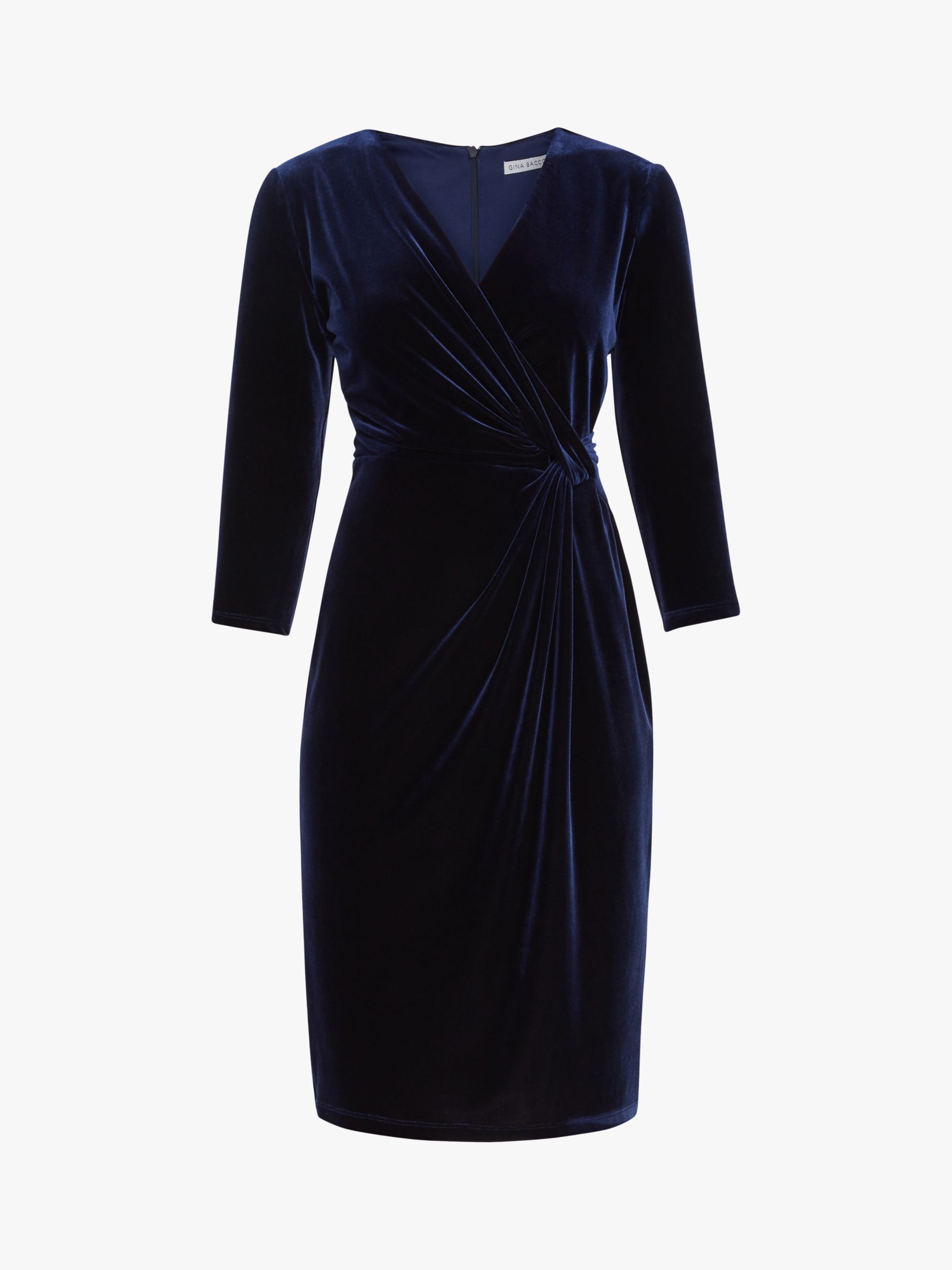Buy Gina Bacconi Alexxia Velvet Wrap Dress, Navy Online at johnlewis.com