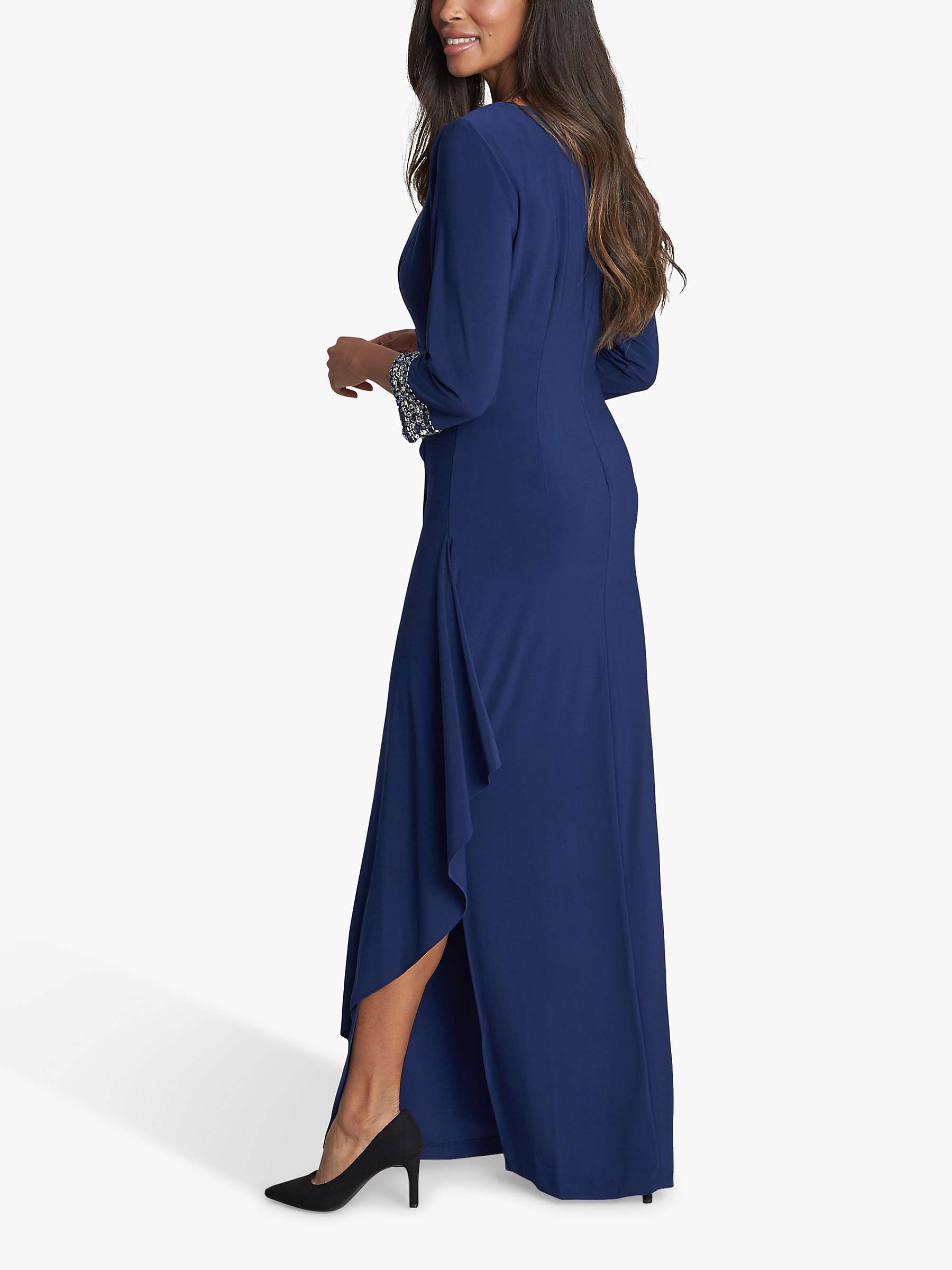 Buy Gina Bacconi Akia Jersey A-Line Maxi Dress, Cosmic Blue Online at johnlewis.com