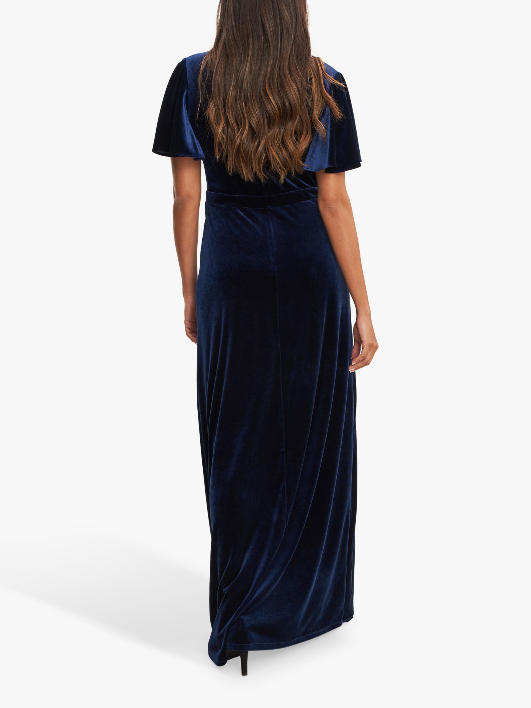 Gina Bacconi Glynis Flutter Sleeve Maxi Velvet Dress, Imperial at John ...