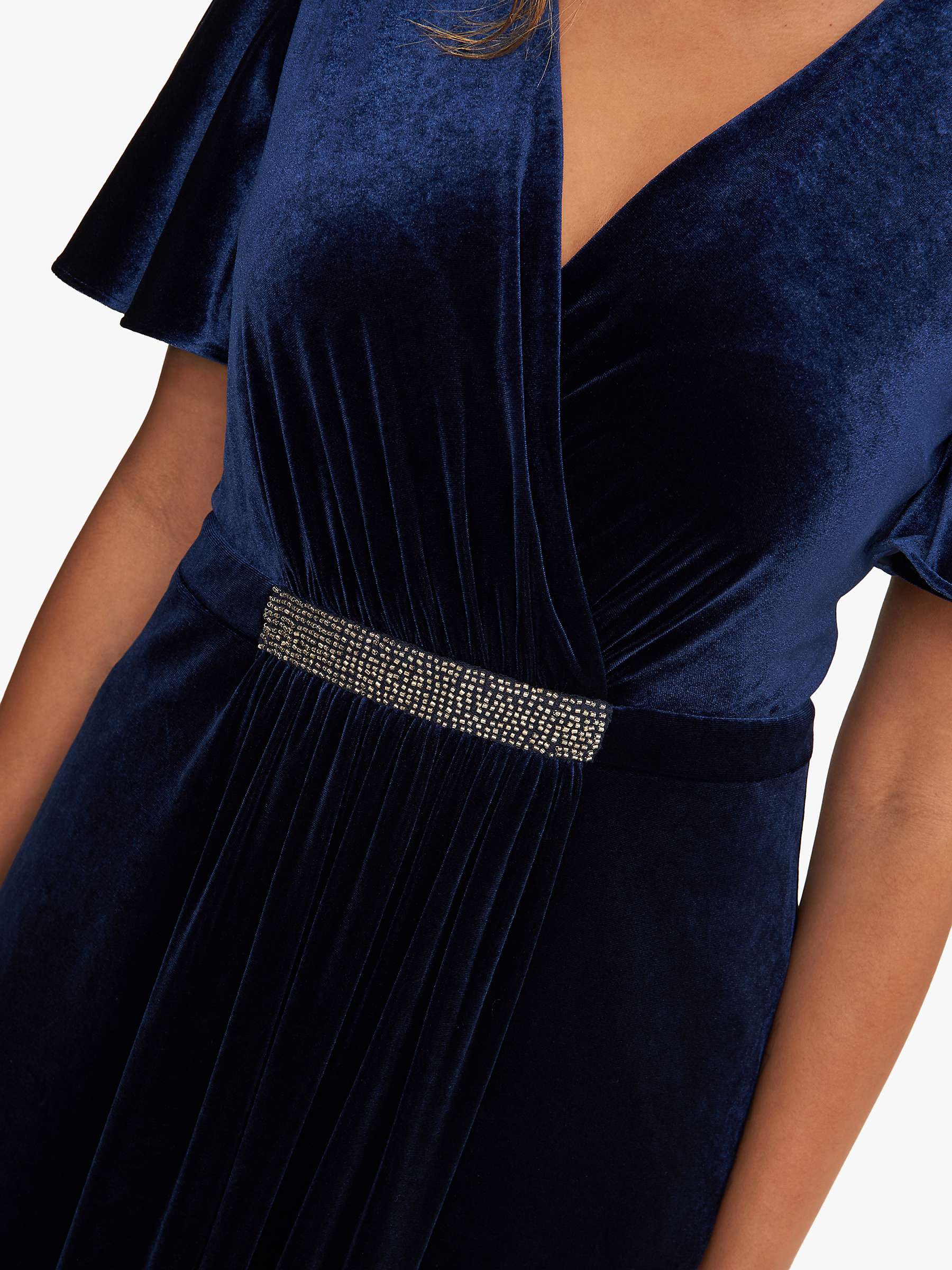 Buy Gina Bacconi Glynis Flutter Sleeve Maxi Velvet Dress, Imperial Online at johnlewis.com