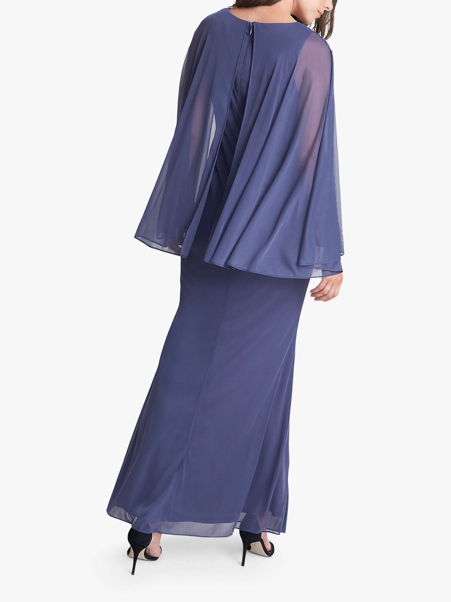Buy Gina Bacconi Estefany V-Neck Cape Maxi Dress, Violet Online at johnlewis.com