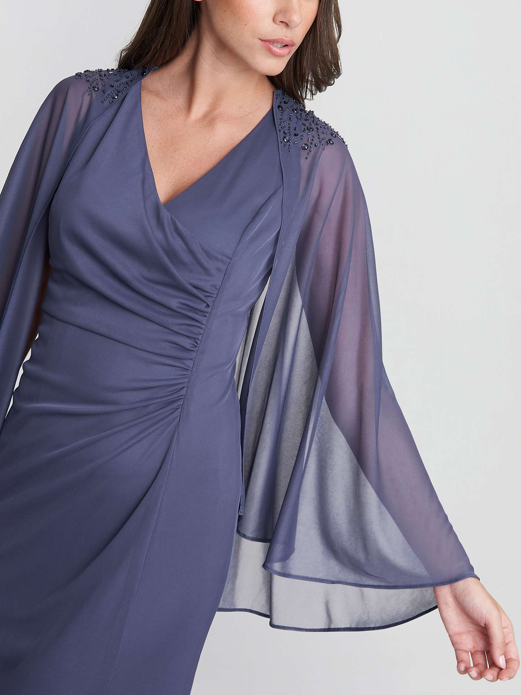 Buy Gina Bacconi Estefany V-Neck Cape Maxi Dress, Violet Online at johnlewis.com
