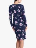 Gina Bacconi Gaye Floral Print Wrap Dress, Navy/Pink