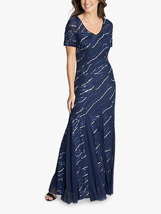 Gina Bacconi Maybelle Sequin Embellished Maxi Dress, Navy