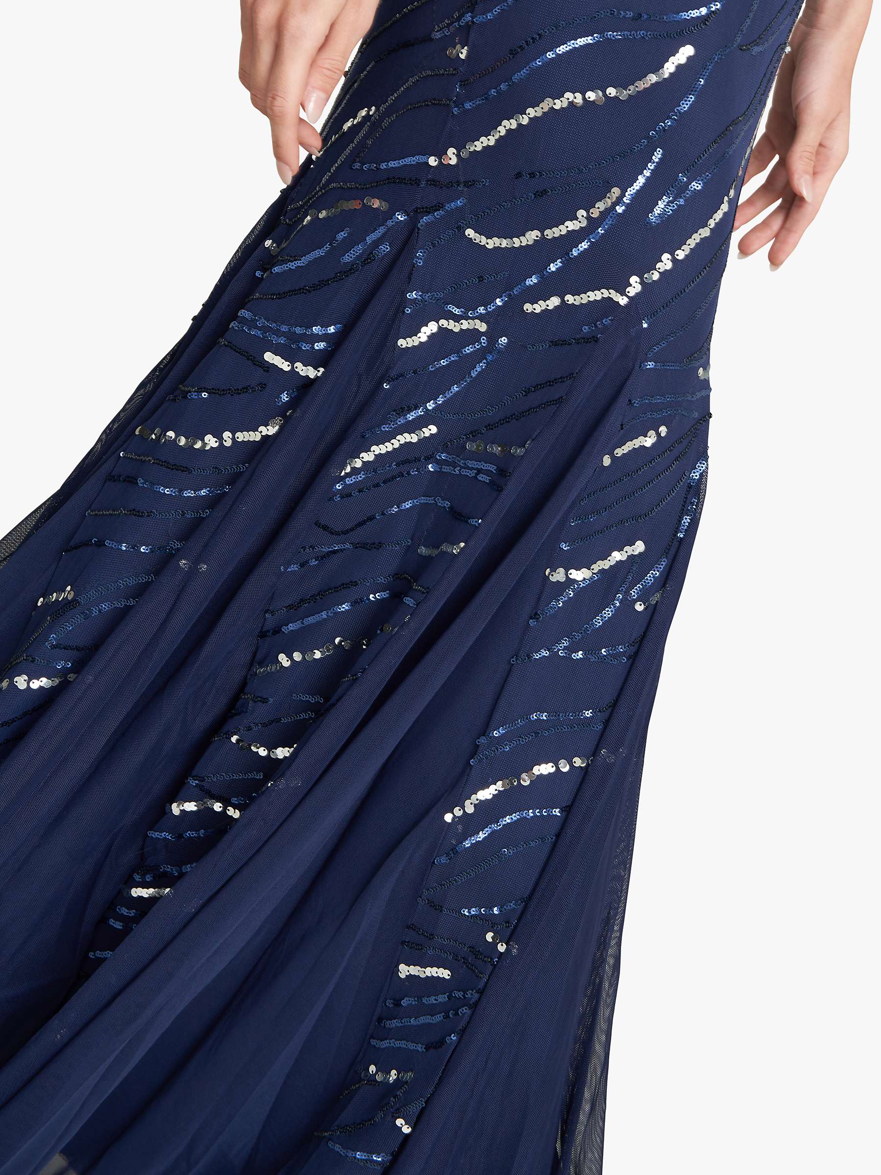 Buy Gina Bacconi Maybelle Sequin Embellished Maxi Dress, Navy Online at johnlewis.com