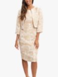 Gina Bacconi Emeline Jacquard Tailored Dress, Beige